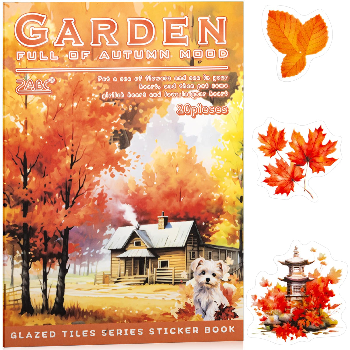 Uideyvi Autumn Filled The Garden Sticker Scrapbooking Supplies for Junk Journal, 20 Sheets PET Stickers - Vintage Journaling Stickers, Ephemera Sticker Book Pre Cut(TZ-009-003)