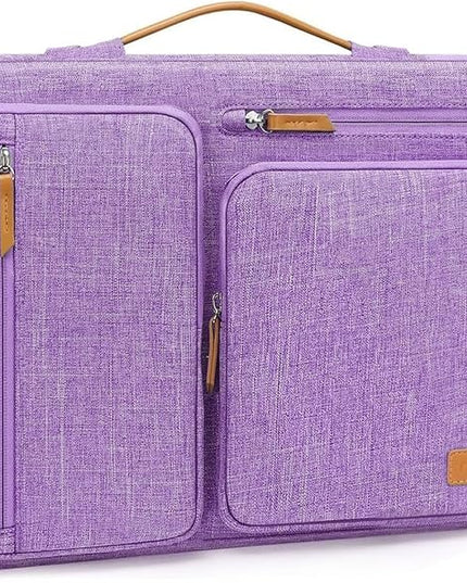 MOSISO 360 Protective Laptop Case 13.3 inch, 13-13.3 inch Laptop Sleeve Compatible with MacBook Air/Pro 13 / Pro 14,HP Dell Acer ASUS,Side Open Carrying Case with 4 Zipper Pockets&Handle, Lilac