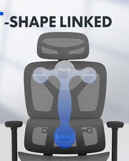 FLEXISPOT ErgoX Premium Ergonomic Office Chair with Footrest- Adjustable 3D Armrests, Dynamic Lumbar Support, Recline & Tilt Function, Mesh Seat, for Home & Office Use,Dark Grey