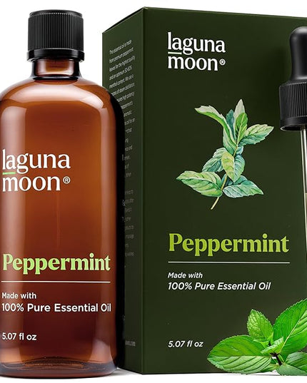 Lagunamoon Peppermint Oil - Natural Pure Essential Oils for Diffusers, Aromatherapy, Humidifiers, Candle Making Scents - Fresh Fragrance Scents for Home, Office, Cars and Cleaning Products (150mL)