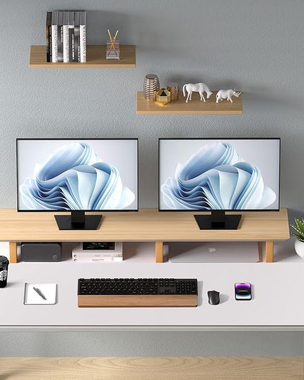Aothia Large PU Leather Desk Pad Protector – Non-Slip Mouse Pad & Writing Mat for Office/Home, Waterproof, Easy to Clean (48" x 17", Pale Lavender White)
