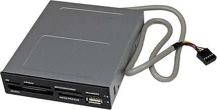 StarTech.com 3.5in Front Bay 22-in-1 USB 2.0 Internal Multi Media Memory Card Reader with Simultaneous Access - CF/SD/MMC/MS/xD - Black , TAA (35FCREADBK3)