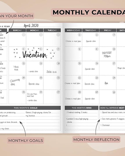 Clever Fox Planner – Undated Weekly & Monthly Planner for Productivity, Time Management & Goals – Organizer Journal – A5 (Rose Gold)