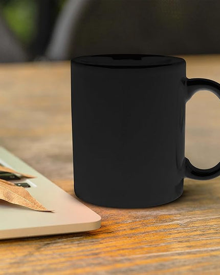 DISCOUNT PROMOS Ceramic Mugs – 11 oz. Set of 10, Personalized Bulk Pack, Perfect for Hot or Iced Drinks, Gaming – Black