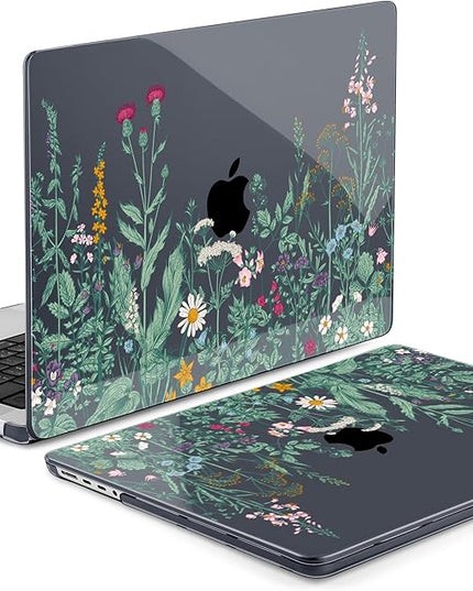 DONGKE Case for M5 MacBook Pro 14 inch 2025 2024-2021 M4 M3 M2 M1, Plastic Hard Shell Cover Compatible with A3434 A3112 A3401 A3185 A2992 A2779 A2442, Retina XDR Display & Touch ID, Garden Florals