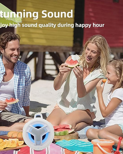 EBODA Bluetooth Shower Speaker, IPX7 Waterproof Portable Wireless Small Speakers, Floating, 2000mAh with Light for Home, Pool, Beach, Boat, Kayak Accessories, Gifts for Men, Women - White