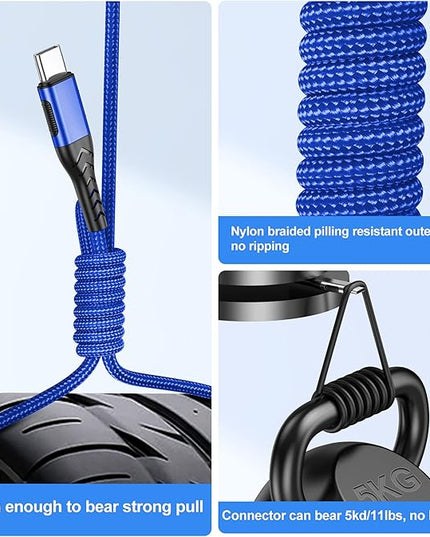 Durcord USB-C Charger, 16ft Fast Charging USB-C Cable, Compatible with iPhone 15 Pro/Plus/Max/Android - Blue
