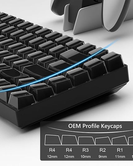 Womier Keycaps - Black Jelly Keycaps, Crystal Shine Through Custom Key caps Set 60% 75% 100% Percent, 130 Keys OEM Profile for 61/68/84/87/98/100 Cherry Gateron MX Mechanical (Black)