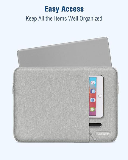 MOSISO Laptop Case 12.3 inch, 11.6-12.3 inch Laptop Sleeve Compatible with MacBook Air 11.6, Acer HP Dell Lenovo Samsung, Surface Pro, Polyester Vertical Computer Sleeve Bag with Pocket, Gray