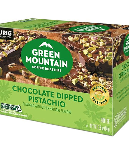 Green Mountain Coffee Roasters Chocolate Dipped Pistachio, Single-Serve Keurig K-Cup Pods, 6 Boxes of 10 (60 Count Total)