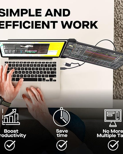 Portable Monitor for Laptops, New Mobile Pixels Duex Plus DS 13.3" FHD 1080P Laptops Screen Extender, USB Type-C/HDMI Plug and Play Laptop Extended Monitor, Windows/macOS/Android/Switch Compatible