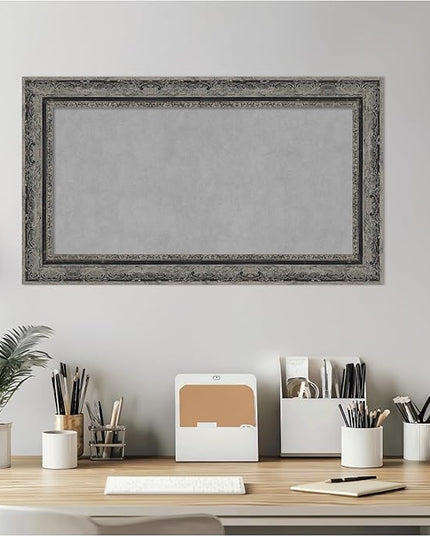 Amanti Art Black Framed Magnetic Board 16x28 Small Vision Board for use with Magnets, 100% Metal Sheet to Display Items as Office Decor or for Home Organization in mudroom, Kitchen or Kids Room