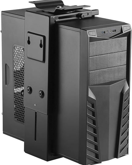 HumanCentric Adjustable Under Desk Computer Mount and Wall Mount, CPU Holder Fits Most PC or Computer Cases, Adjustable Height and Width, Full 360 Swivel, Up to 22 lb, Hardware Included