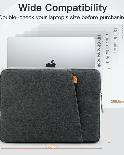 JETech Laptop Sleeve for 14-Inch MacBook Air/Pro, MacBook Pro M5/M4/M3/M2/M1 2021-2025, Waterproof Bag Case with Pocket, Compatible with 14 Inch Notebook (Dark Grey)