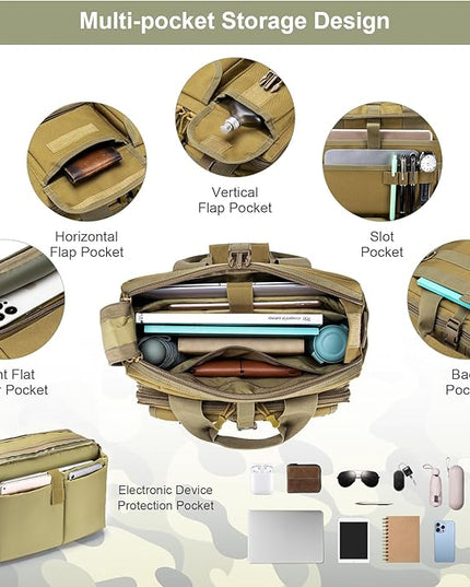 Stypos Tactical Messenger Bag Briefcase for Man Military Laptop Bag 14 Inch/15.6 Inch /17.3 Inch Messenger Shoulder Work Bag