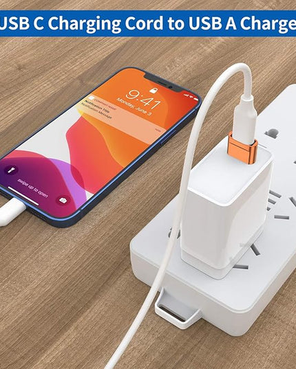 USB C Female to USB Male Adapter (4-Pack),Type C to USB A Charger Cable Adapter for iPhone 11 12 13 14 15 Plus Pro Max,Samsung Galaxy Note 20 S24 S23 Ultra,iPad Air 4 5 Mini 6 AirPods,Google Pixel XL