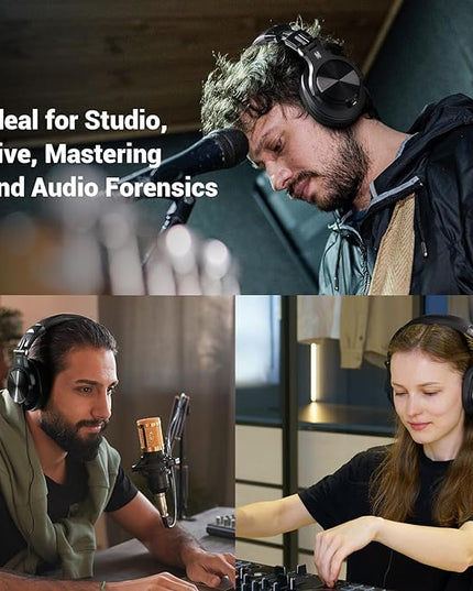 OneOdio A70 Bluetooth Over Ear Headphones, Wireless Headphones with 72H Playtime, Hi-Res, Built-in Mic, 3.5mm/6.35mm Wired Audio Jack for Studio Monitor & Mixing DJ Guitar AMP, Computer PC Gaming
