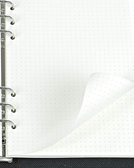 135 Sheets Planner Refill Paper, 210x142mm, Dotted Inserts Paper A5 6 Holes Binder Grid Notepaper for Filofax Bullet Journals Diary