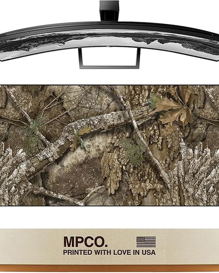 MPCO. Real Tree Large Gaming Desk Pad - 36" x 17" Duraglyde Fabric APX – Without Logo Desk Mats - Non-Slip, Washable, Smooth Glide for Precision Gaming & Work