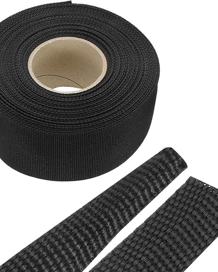 MECCANIXITY Braided Cable Sleeves Heat Shrinkable Fabric Sleeving, 1 9/16" 40ft Black 2:1 Ratio Heat Shrinkable Cord Protector for Harness Cable, Network Cable Protection, Cable Management