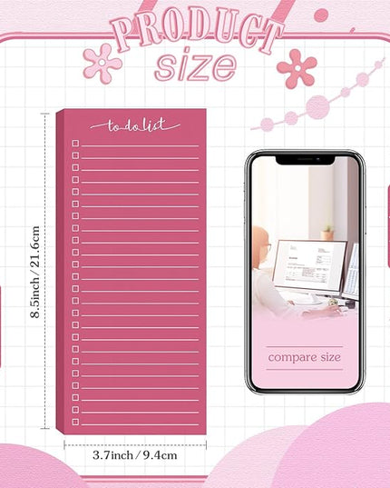 Censen 10 Pack 500 Sheets To Do List Notes Daily Checklist Notepads with 50 Sheets Each Undated Color Memo Pad Block Shopping List Pad Weekly Plan Notepad Organizer Planners (Gradient Pink,Lined)