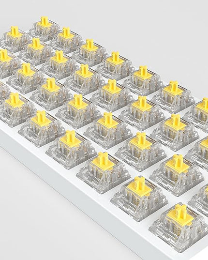Crystal Yellow Switch Mechanical Keyboard Replacement,3 Pin Linear/Accurate Typing/Dustproof/RGB Transparent Gaming Keyboard Switches(36Pcs)