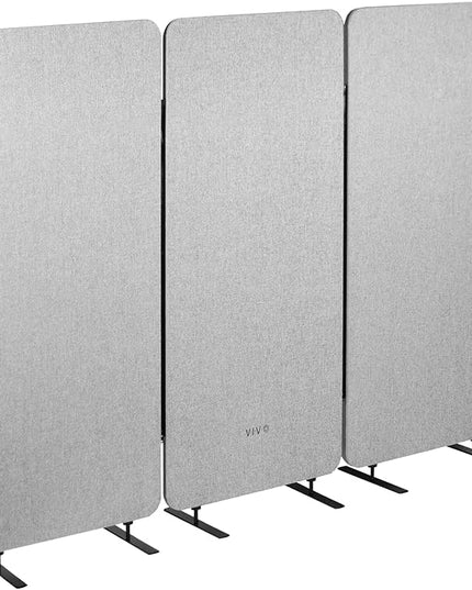 VIVO Freestanding 72 x 56 inch Privacy Panel, Cubicle Divider, Acoustic Wall Partition, x3 24 inch Panels, Gray, PP-3-S072G