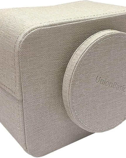 UnionBasic Rotating Desk Organizer, 360 Degree Desk Spinning Caddy, Desktop TV Guide/Mail/Media/Remote Controller Holder Organizer, Linen Texture Leather Beige