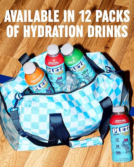 PLEZi Lemon Lime Hydration Drink x Stephen Curry - Sports Drinks with 2X Electrolytes - 500mg Potassium, Low Sugar, No Added Sugar - For Kids & Adults - 16.9 Fl Oz (12 Pack)