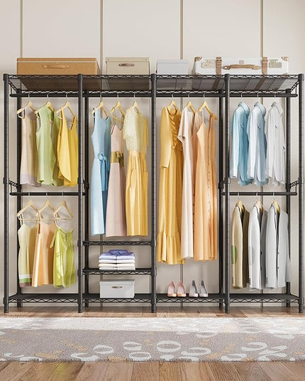 VIPEK V40 Wire Garment Rack Heavy Duty Clothes Rack for Hanging Clothes, Multi-Functional Bedroom Clothing Rack Freestanding Closet Wardrobe Rack, Max Load 1110lbs, Black