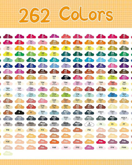 262 Colors Alcohol Markers with APP, Dual Tip Art Marker for Adults Coloring Books, Alcohol Ink Based Illustration Markers Set for Adult Artist Drawing Sketching Painting Lettering Cards