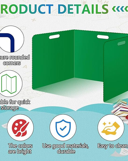 24 Pcs Desk Dividers for Students Classroom Plastic Privacy Folders Muticolored Test Dividers for Students Desks Trifold Privacy Panel Partitions for School Teacher Supplies (24pcs Muticolored)