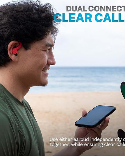 JLab Go Sport+ Wireless Workout Earbuds Featuring C3 Clear Calling, Secure Earhook Sport Design, 35+ Hour Bluetooth Playtime, and 3 EQ Sound Settings (Coral)