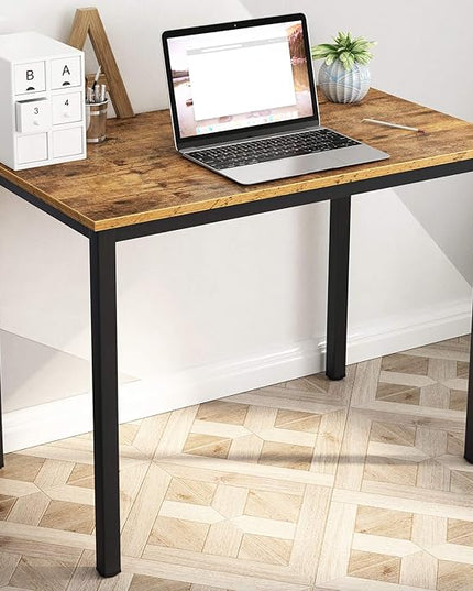 DlandHome 31.5 inch Computer Desk Home Office Table Writing Desk Study Table Gaming Desk Workstation (31.5 inch, Rustic Brown)