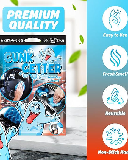Cleaning Gel for Those Hard to Reach Places, Automotive Cup Holder Electronic Keyboard Office, Slime Gel Cleaner Dust Crumb Removal (New Car, 12 Pack)
