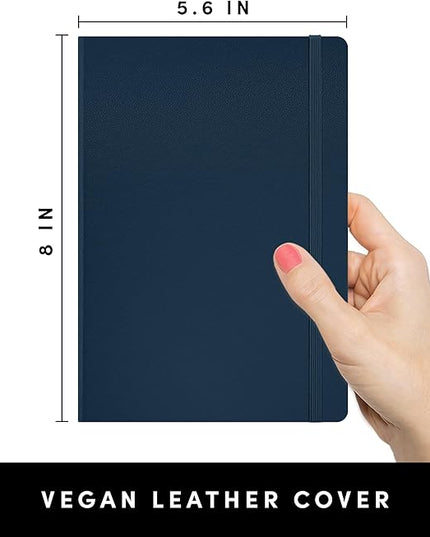 PAPERAGE Graph Paper Journal Notebook, (Navy), 160 Pages, Medium 5.6 in x 8 in - 100 GSM Thick Paper – Hardcover Grid Notebook for Work or School