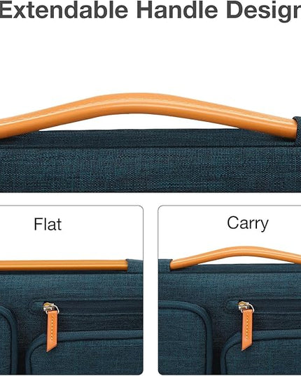 MOSISO 360 Protective Laptop Case 13 inch, 13 inch Laptop Sleeve Compatible with MacBook Air M4 M3 M2 M1 2025-2018/Pro M2 M1 2025-2016, Side Open Carrying Case with 4 Zipper Pockets&Handle, Teal Green