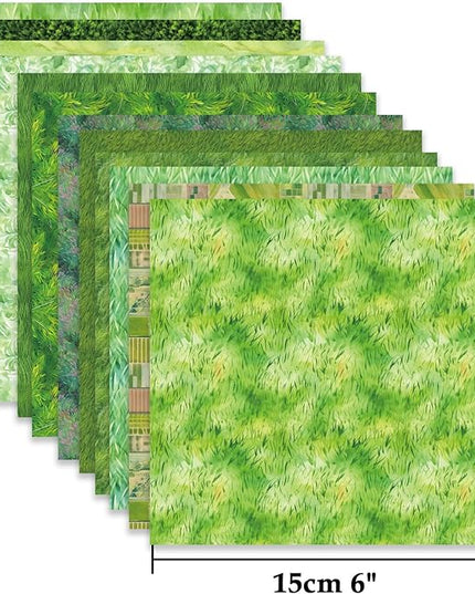 Scrapbook Paper,24 Sheets 6"x 6" Decorative Papers,Single-Sided Vivid Origami Decoupage Paper for Card Making,DIY Album, Hand Account & Travel Diary Craft Projects,Green Grassland