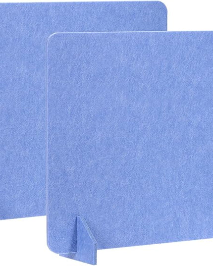 PATIKIL Desk Divider, 2 Set 24 x 24 Inch Acoustic Freestanding Desk Divider Desk Privacy Panel with 4 Pcs Support Feet for Library Office Workstation, Blue