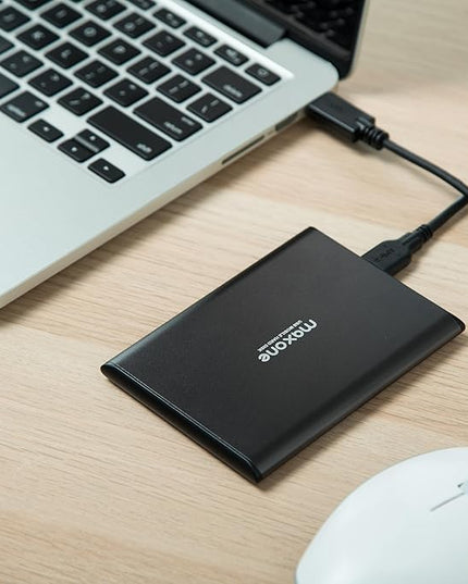 Maxone 320GB Ultra Slim Portable External Hard Drive HDD USB 3.0 Compatible with PC, Laptop - Charcoal Grey