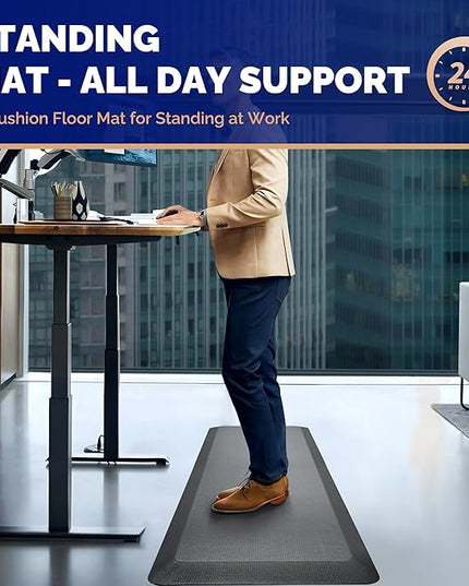 FEATOL Anti Fatigue Mat for Standing, 9/10 Extra Thick Ergonomic Standing Desk Mat, Comfort & Durable Memory Foam Standing Mat at Home,Office All Day (20" x 32", Gray, 1PC)