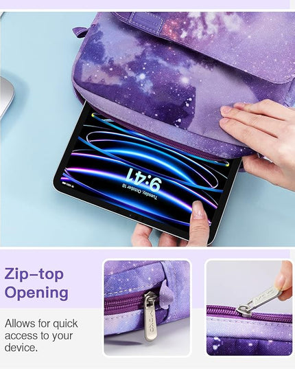 MoKo 12.9 Inch Tablet Sleeve Bag, Fits with 13 Inch New iPad Pro M4 & Air M2 2024, iPad Pro 12.9 M2&M1, Galaxy Tab S8+/S9+ 12.4, Handle Carrying Case with Shoulder Strap, Purple Starry Sky