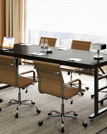 Coleshome 71 Inch Executive Desk with USB Ports, Computer Office Desk, Large Mordern Writing Table, Workstation Business Furniture for Home Office, Black