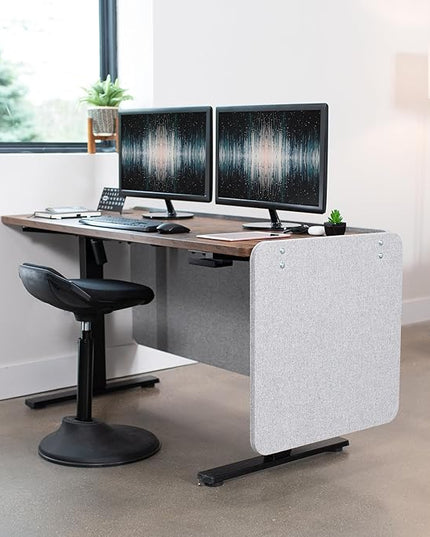 VIVO Clamp-on Privacy Panels 60 x 24 inch (x1), 24 x 24 inch (x2), Sound Absorbing Cubicle Desk Dividers, 3 Acoustic Partitions, Gray, PP-3-V108G