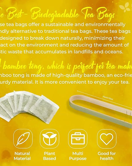FreshDrinkUS, Premium 10 Mullein Leaf Tea Bags For Lungs, 100% Natural & Pure from Mullein Leaves. Loose Leaf Mullein Herbal Tea. Made with Natural Material Tea Bags. No Sugar, No Caffeine, No Gluten, Vegan.