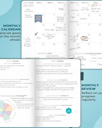 Clever Fox Planner Schedule – Undated Weekly & Monthly Life Planner with Time Slots, Appointment Book & Daily Organizer, A5 (Dark Teal)
