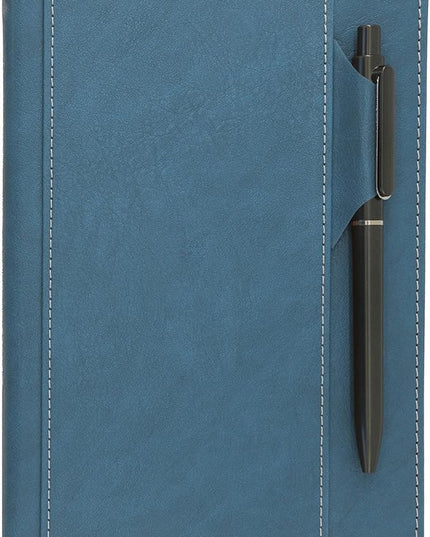 SLFreMint Premium Hardcover Notebook with Pen and Pen Holder Clip, Card Pockets, 240 Pages, College Ruled, 80GSM, Leather Note Book for Work, Study, Diary and Other Scenarios, Suitable Journal for Both Men and Women