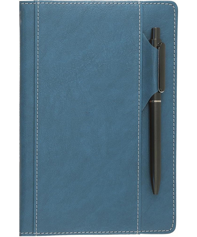 SLFreMint Premium Hardcover Notebook with Pen and Pen Holder Clip, Card Pockets, 240 Pages, College Ruled, 80GSM, Leather Note Book for Work, Study, Diary and Other Scenarios, Suitable Journal for Both Men and Women