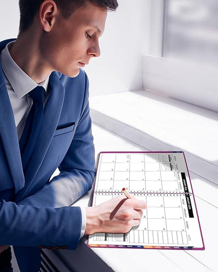 Ensight 2026 Appointment Book and Planner 8.5" x 11" Large Hourly Weekly Daily Schedule Book with Tabs, 15 Minute Time Slots, Magenta Calendar Organizer Jan 2026–Dec 2026 Appointment Planner - Magenta