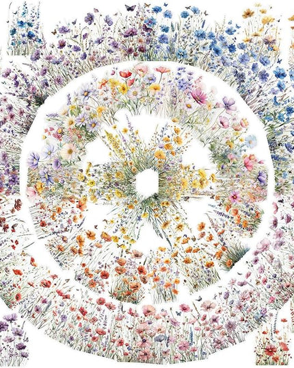 Obujopal 160 Pcs Wildflower Stickers, Waterproof Botanical Stickers for Scrapbooking Junk Journal Notebook Planner Card Making Collage Envelope Phone Case Craft Projects